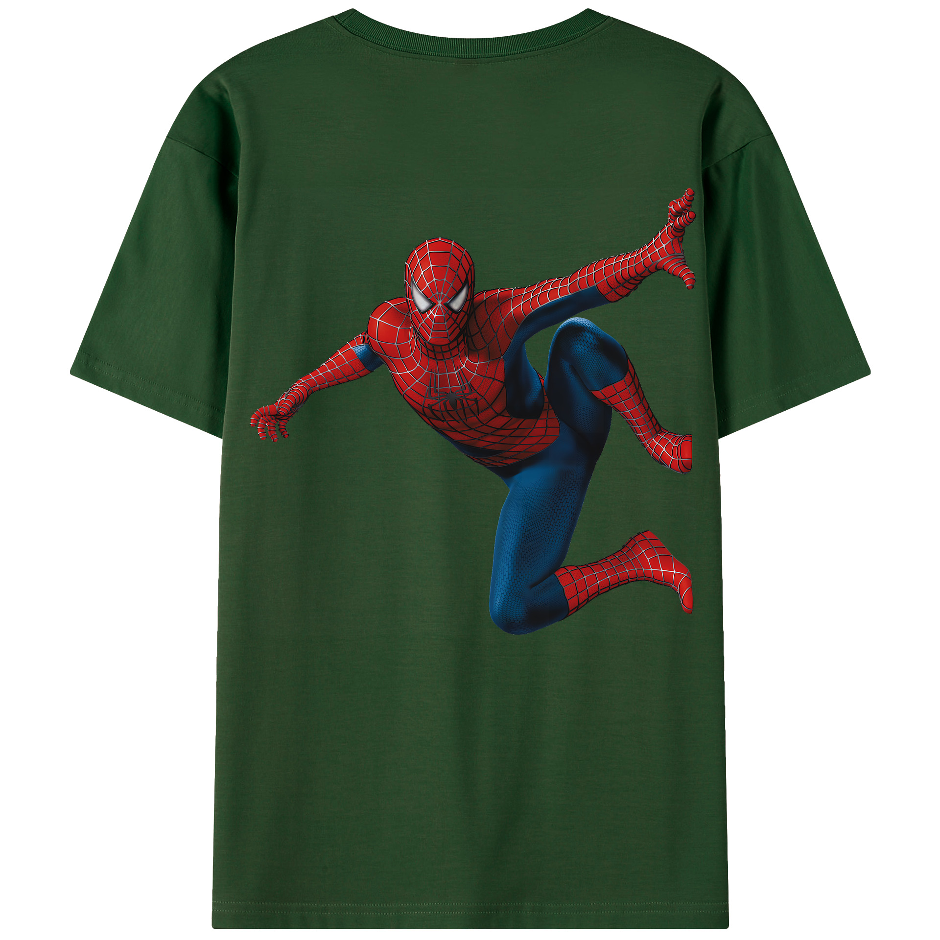 （画像用） Spider Man スパイダーマン 綿100％半袖Tシャツ（背面プリント）